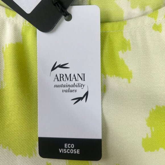 Armani Exchange Beach Party Dress Size 10 Green White New Ethical Fashion - Picture 11 of 14